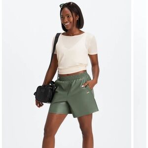 Fabletics Vegan Leather High-Waisted Short Size‎ Medium NWT